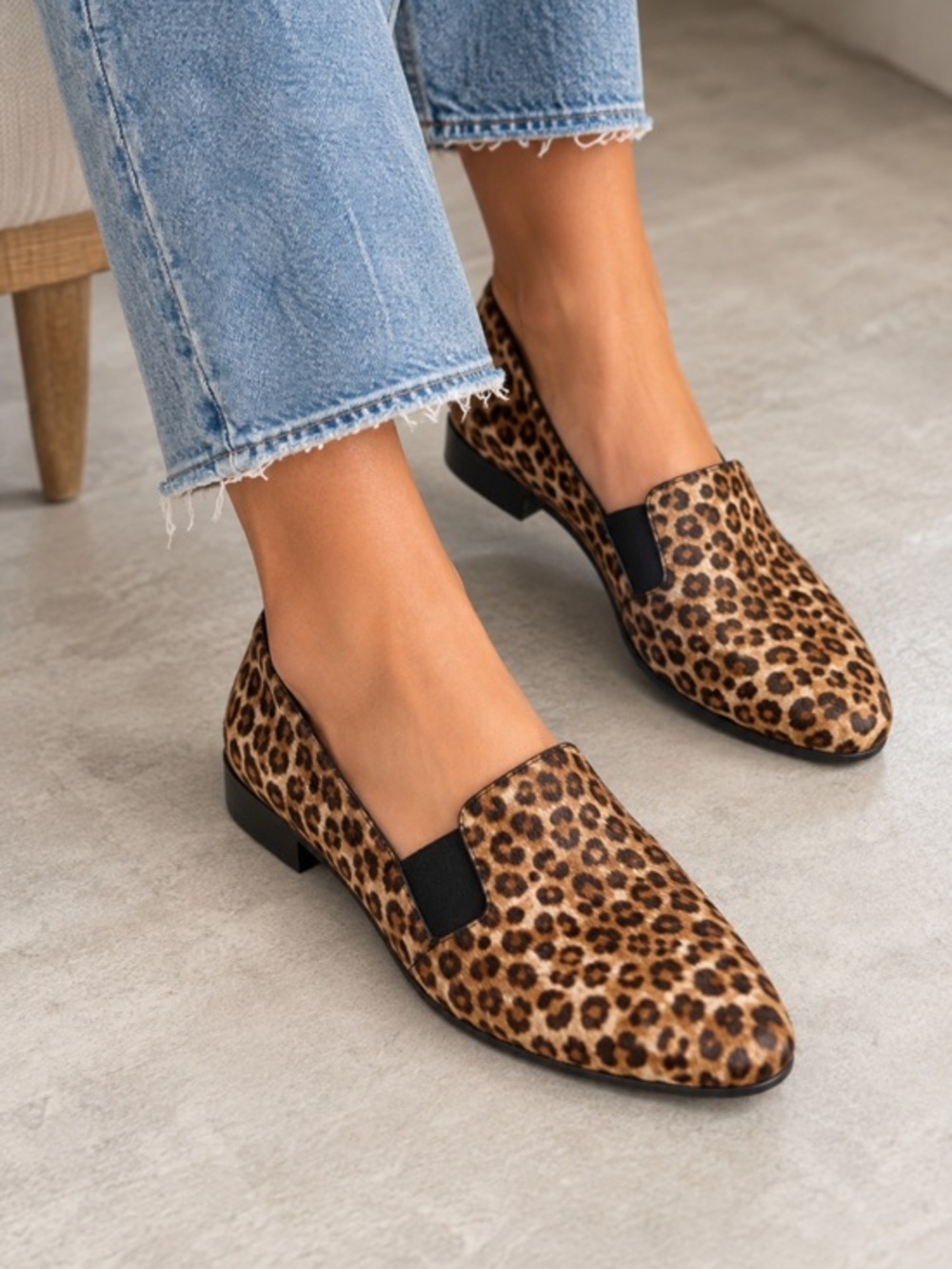 Alex Marie Leopard Print Calf Hair Loafers Flats Size 8M